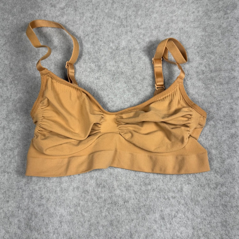 SKIMS Seamless Sculpt Bralette L/XL Tan Ochre Ruched Center SH-BRA-0322